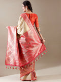 Ivory Rani Silk Saree