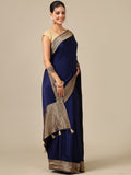 Azure Satin Silk Saree - House of Surya