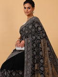 Black Lakhnavi & Sequin Georgette Saree - House of Surya