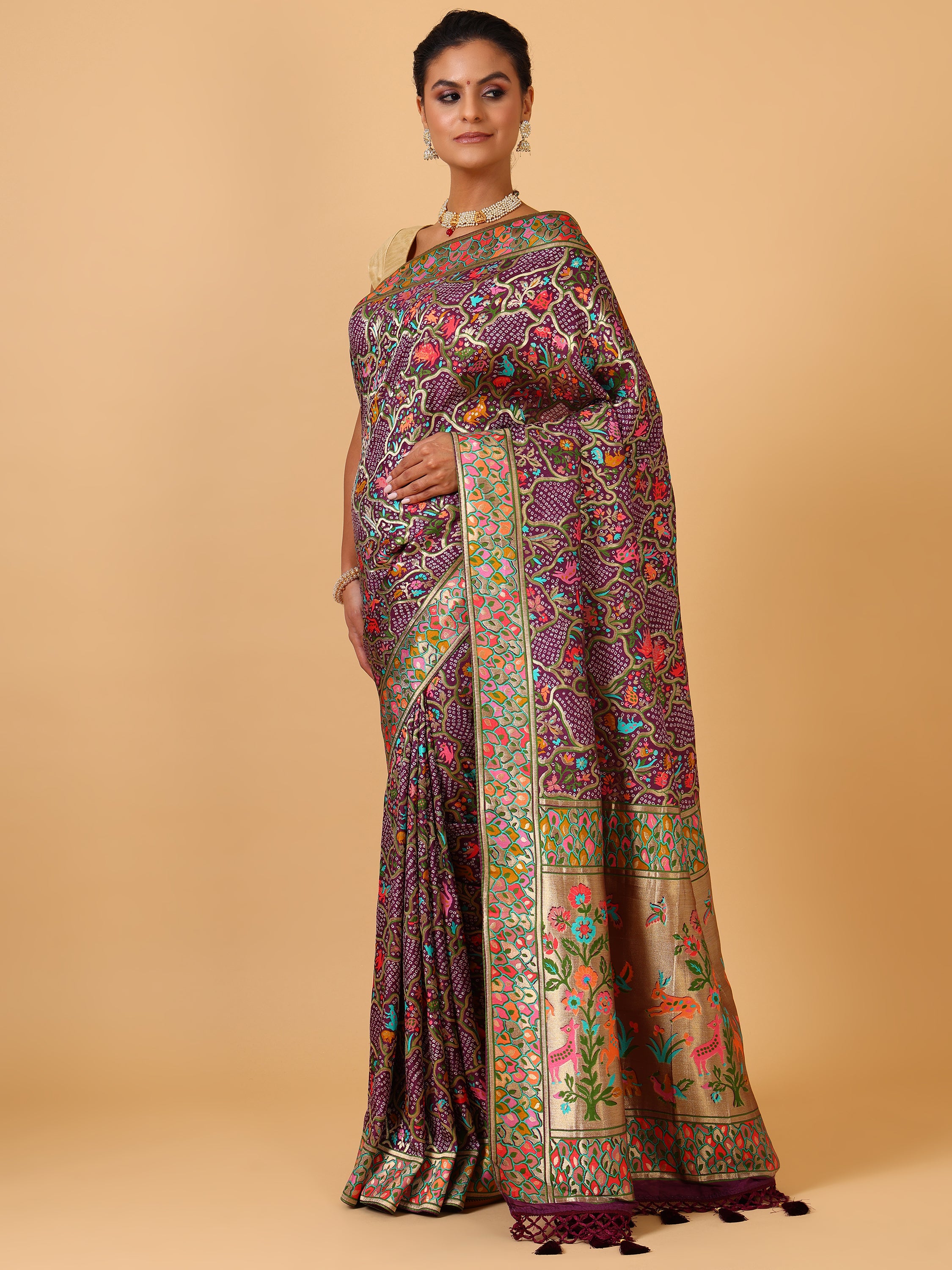 Royal Purple Dola Silk Saree