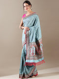 Blue Rani Silk Resham and Sequence Saree