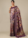 Purple Satin Silk Saree