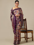 Purple Satin Silk Saree