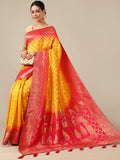 Vibrant Yellow Dola Silk Saree