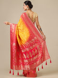 Vibrant Yellow Dola Silk Saree