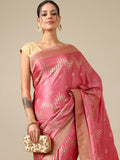 Rose Satin Silk Saree