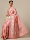 Blush Pink Satin Silk Saree