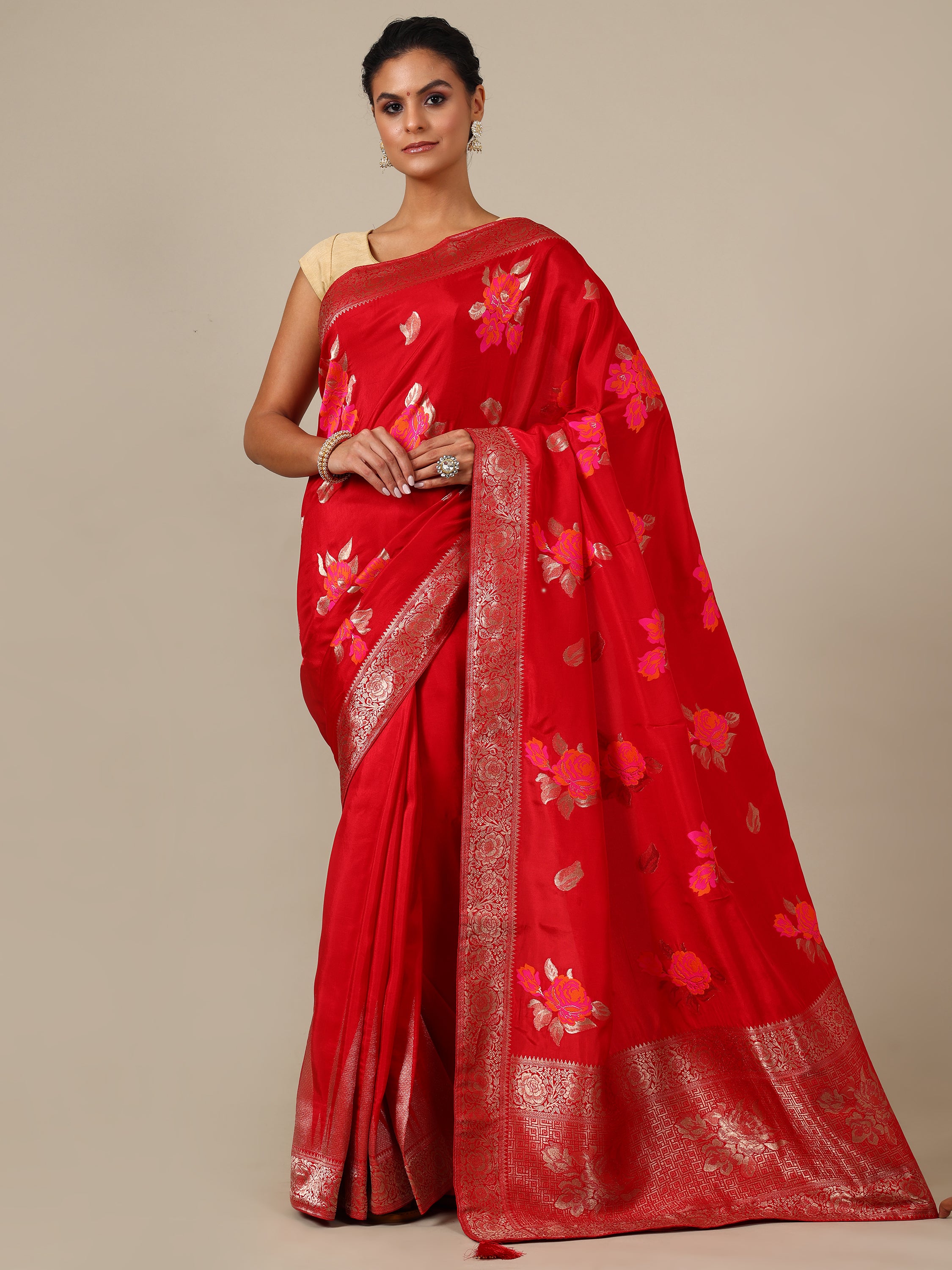 Crimson Dola Silk Saree