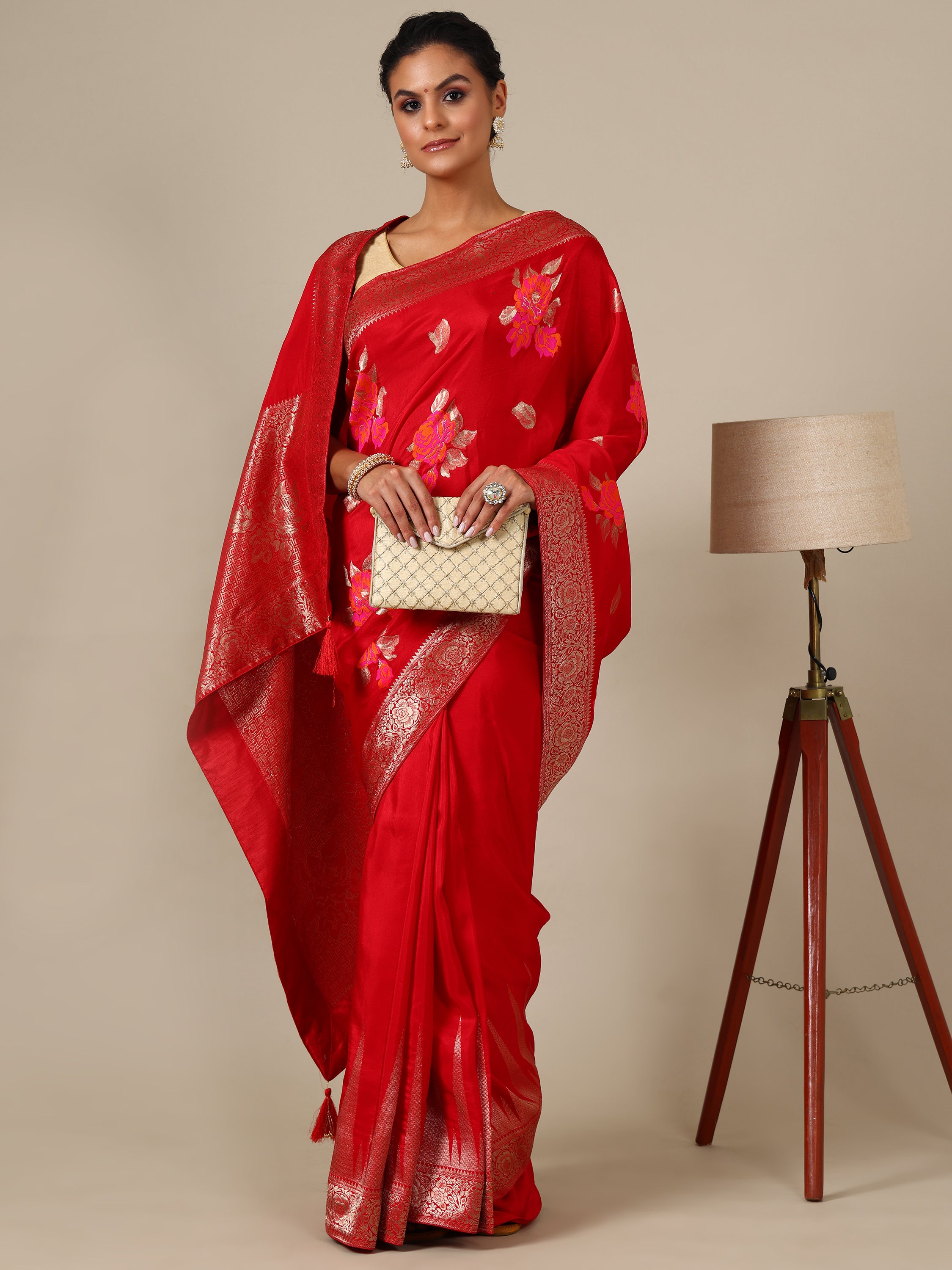 Crimson Dola Silk Saree