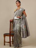 Elegant Grey Tissue Silk Saree