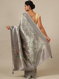 Elegant Grey Tissue Silk Saree