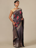 Elegant Grey Dola Silk Saree - House of Surya