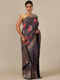 Elegant Grey Dola Silk Saree - House of Surya