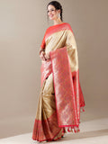 Ivory Rani Silk Saree - House of Surya