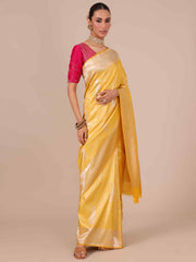 Yellow Color Silk Weaving Saree with Unstitched Matching Blouse