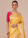 Yellow Color Silk Weaving Saree with Unstitched Matching Blouse