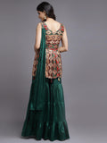 Green Color Sharara with Matching Dupatta