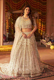 Ivory Lehenga Choli with Pearls, Sequins and Cut Dana Work