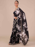 Black Chinon Saree with Dabka and Beads Work