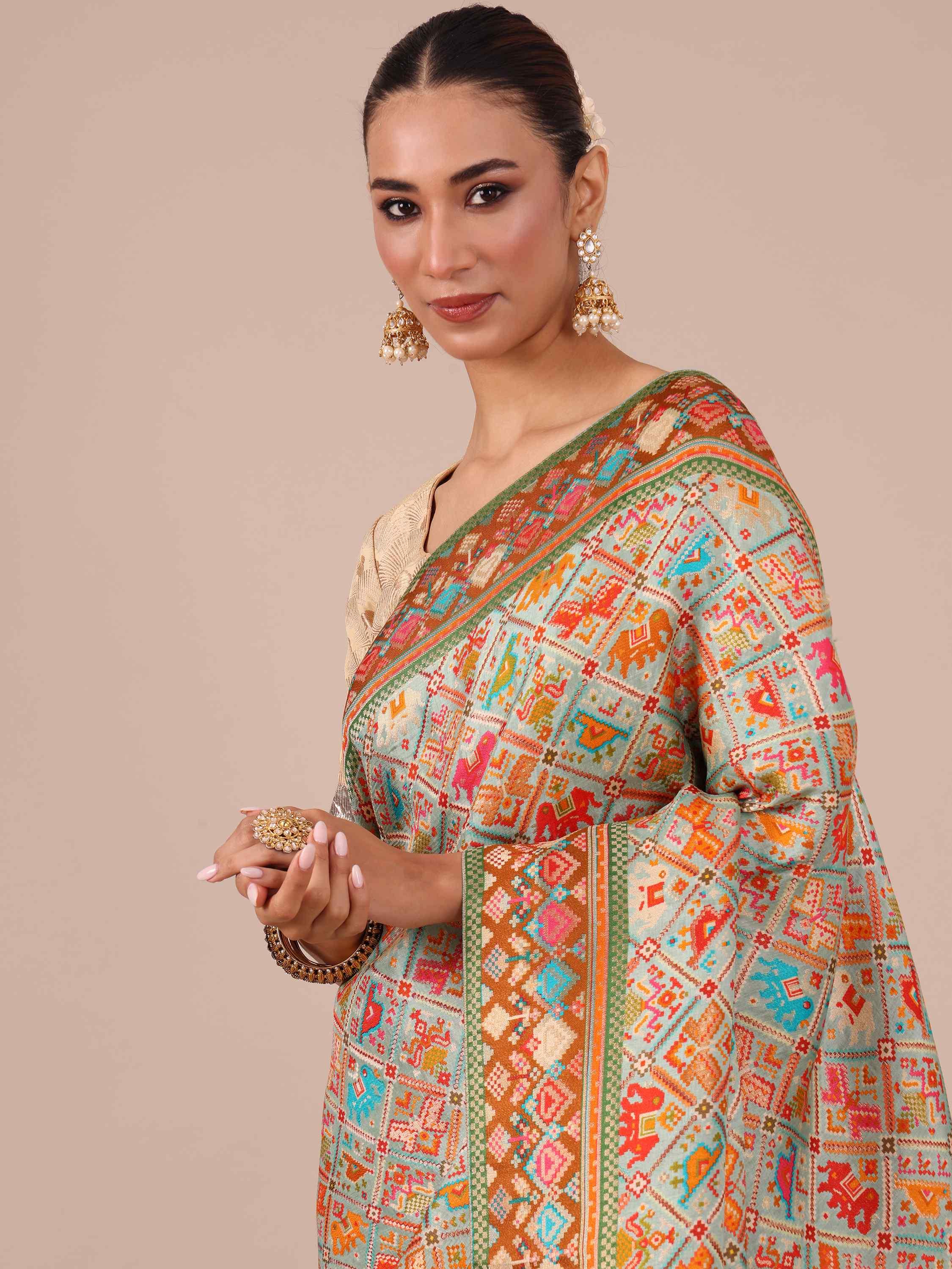 Pista Silk Saree - House of Surya 