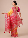 Yellow Dola Silk Saree - House of Surya