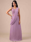 Lavender Color Georgette Drape Lehenga with Jacket