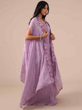 Lavender Color Georgette Drape Lehenga with Jacket