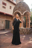 Black Color Drape Saree With Cutdana & Sequins Work