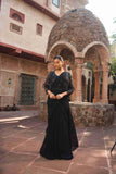 Black Color Drape Saree With Cutdana & Sequins Work