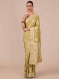 Mehendi Color Silk Saree - House of Surya