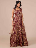 Wine Khaddi Georgette Anarkali with Net Dupatta