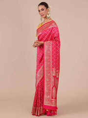 Rani Satin Silk Weaving Saree with Unstitched Blouse