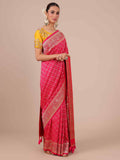 Rani Satin Silk Weaving Saree with Unstitched Blouse