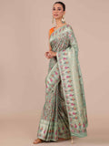 Sea Green Dola Silk Saree - House Of Surya