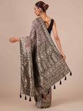 Grey Dola Silk Saree - House Of Surya