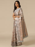 Classic Grey Silk Weaving Saree With Unstitched Blouse