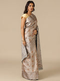 Classic Grey Silk Weaving Saree With Unstitched Blouse