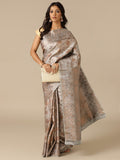 Classic Grey Silk Weaving Saree With Unstitched Blouse