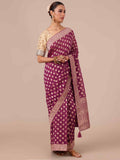 Wine Georgette Saree - House of Surya 