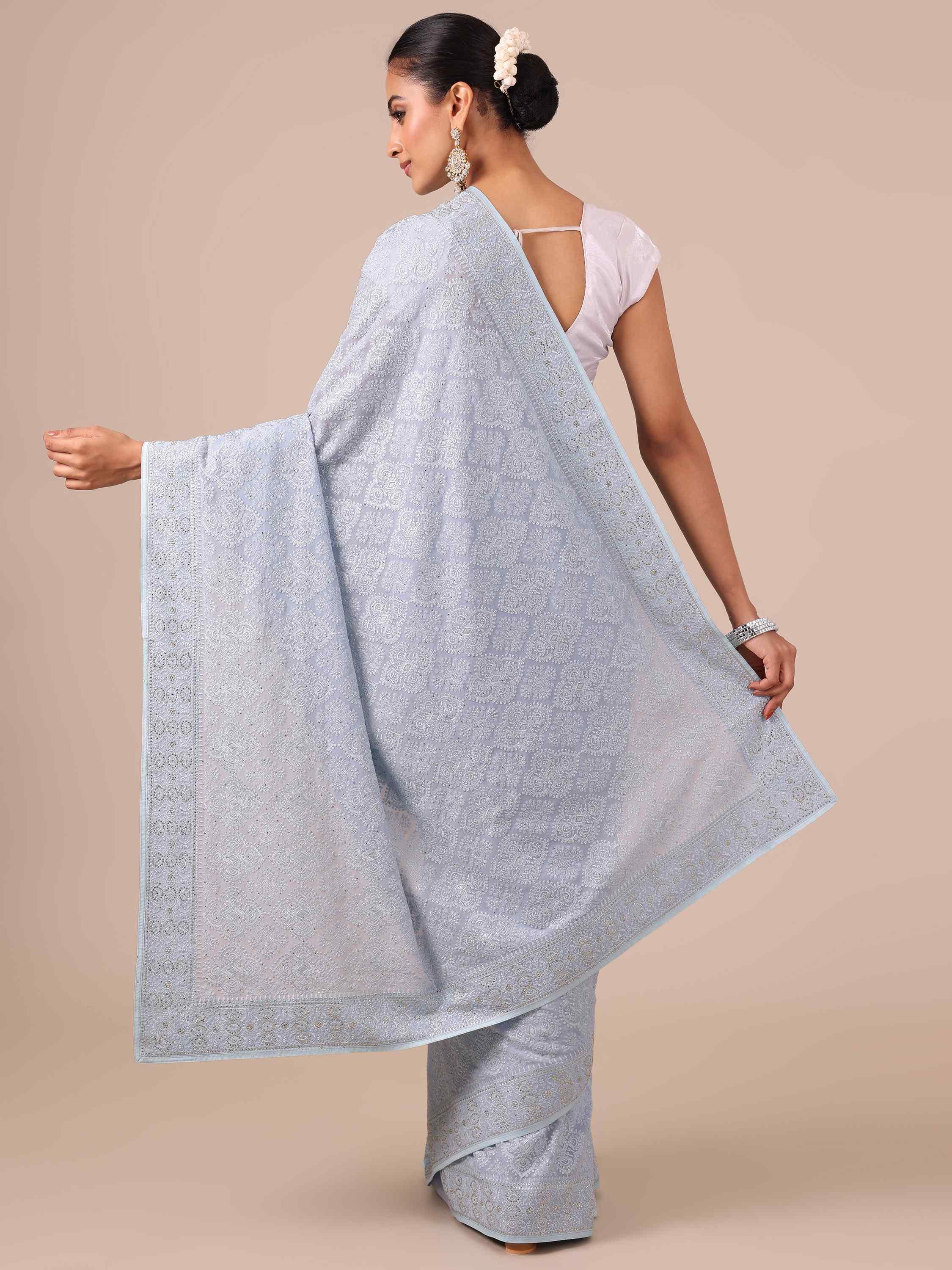 Chikankari Georgette Saree - House of Surya