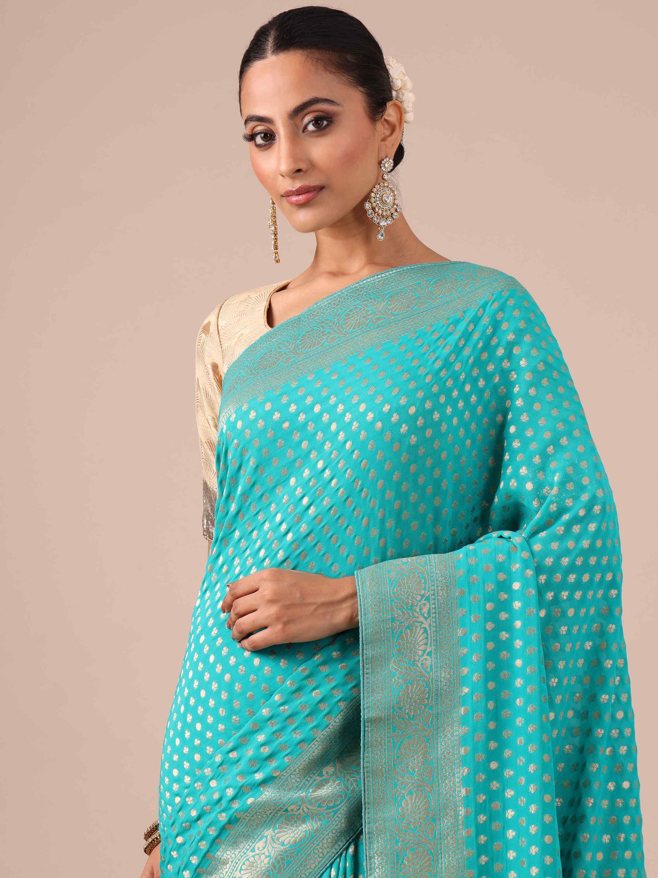 Firozi Color Saree - House of Surya