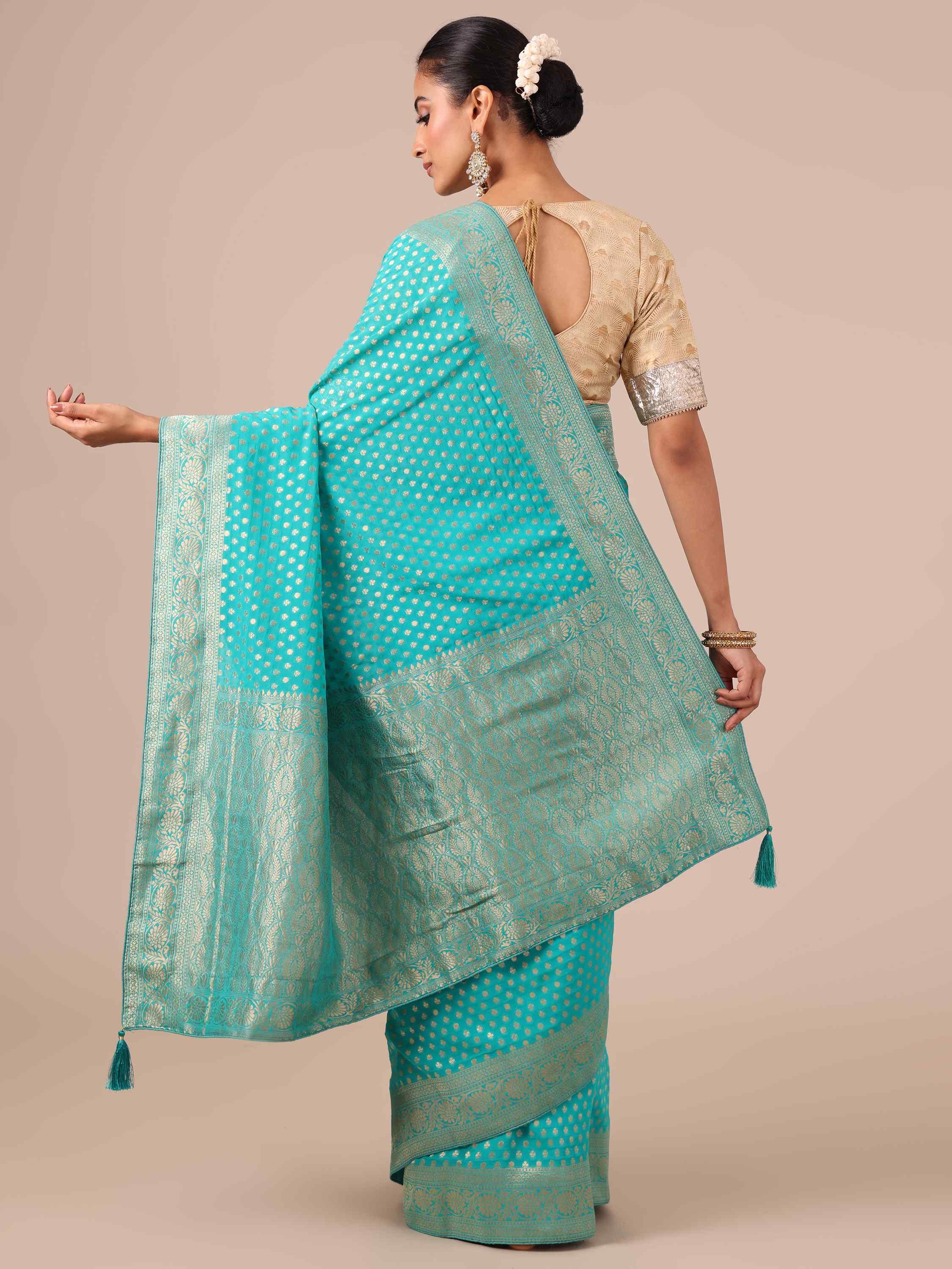 Firozi Color Saree - House of Surya