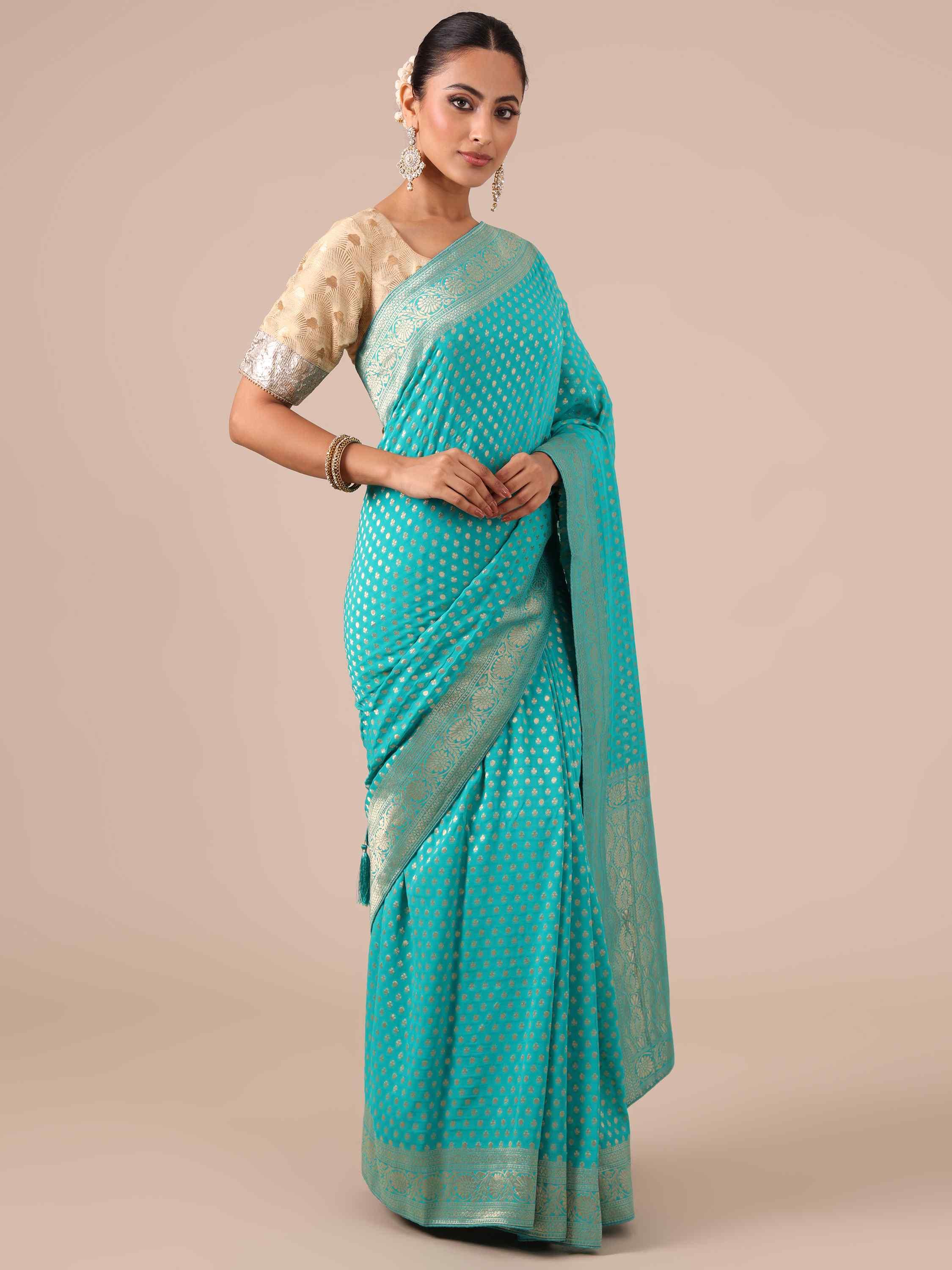 Firozi Color Saree - House of Surya