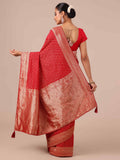 Red Georgette Saree with Blouse - House of Surya