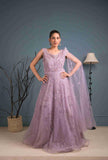 Lavender Color Gown With Cutdana,Thread Work